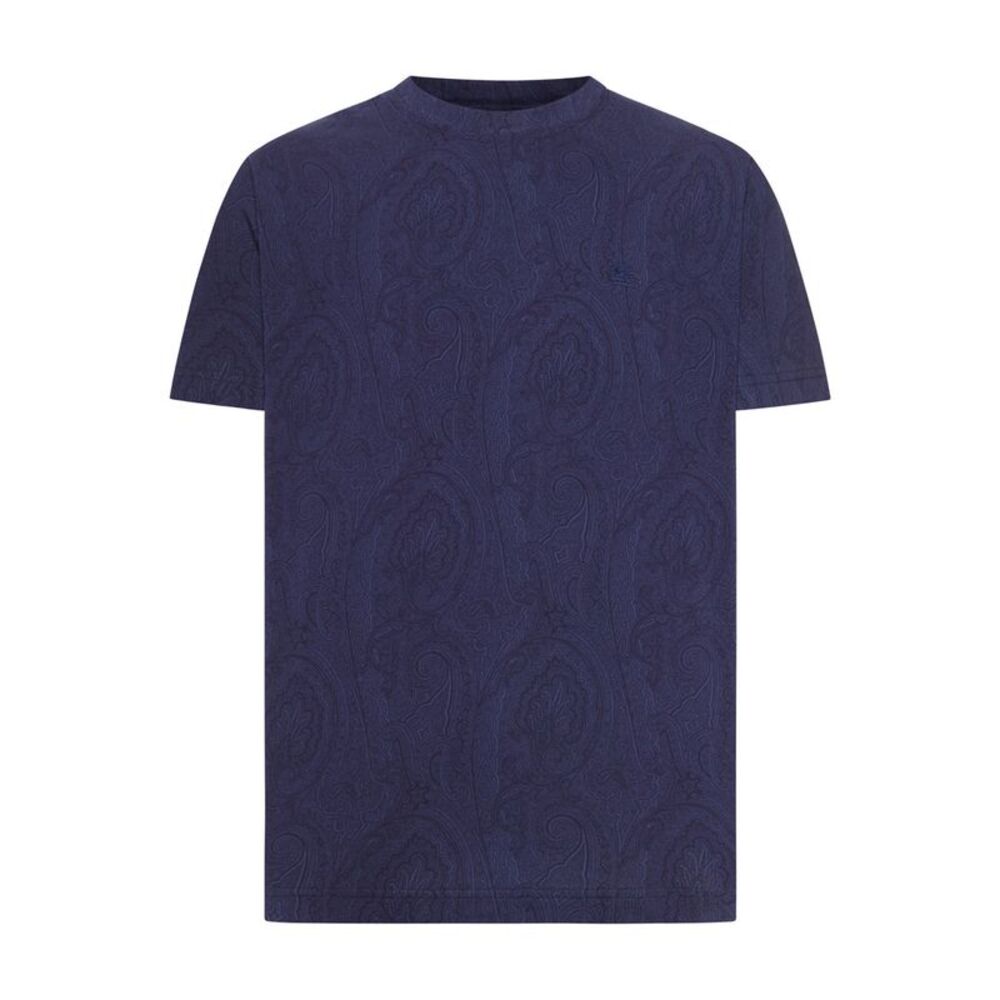 Etro Men Cotton T-Shirt With Arnica Pattern